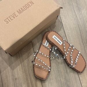 Steve Madden Brown Studded Sandals
